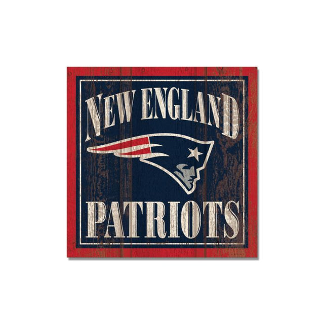 Imán de madera de los New England Patriots de 3" x 3"