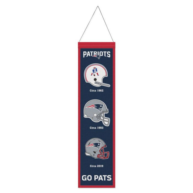 Bandera de lana de los New England Patriots de 20 x 81 cm