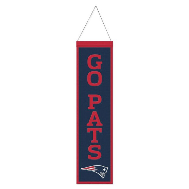 Bandera de lana de los New England Patriots de 20 x 81 cm