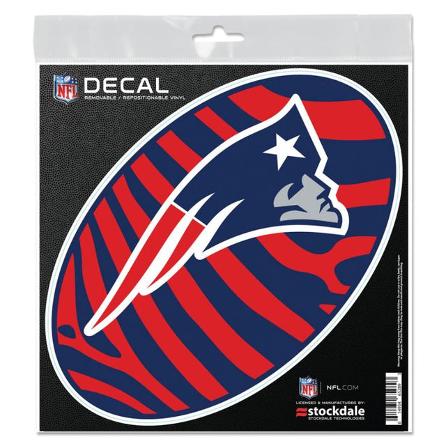 Calcomanía para todas las superficies ZEBRA de New England Patriots de 6" x 6"