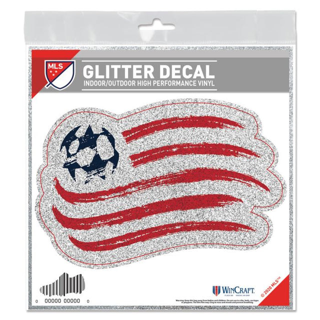 New England Revolution Decal Glitter 6" x 6"