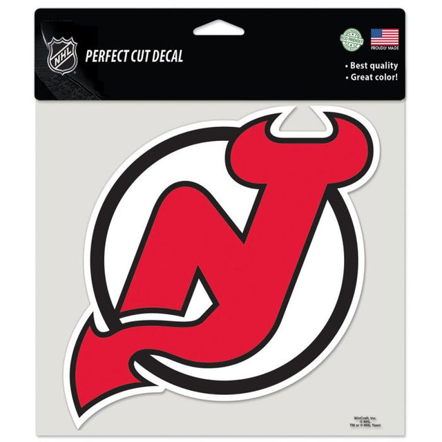 Calcomanía de color de corte perfecto de New Jersey Devils de 8" x 8"