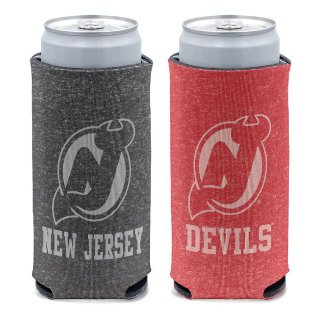 Enfriador de latas delgado de 12 oz con diseño de New Jersey Devils en color jaspeado