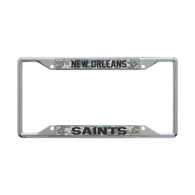 New Orleans Saints CAMO Lic Plt Frame S/S Printed