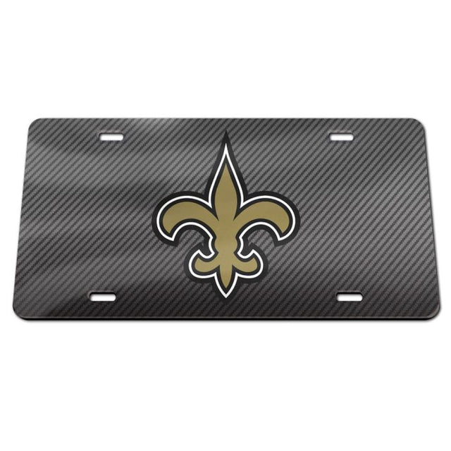 New Orleans Saints CARBON Specialty Acrylic License Plate
