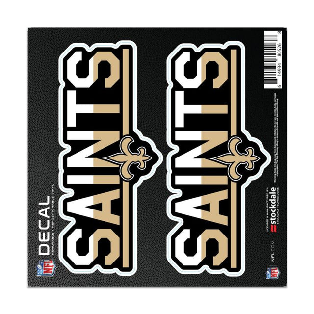 Calcomanía para todo tipo de superficies COLOR DUO de los New Orleans Saints, 6" x 6"