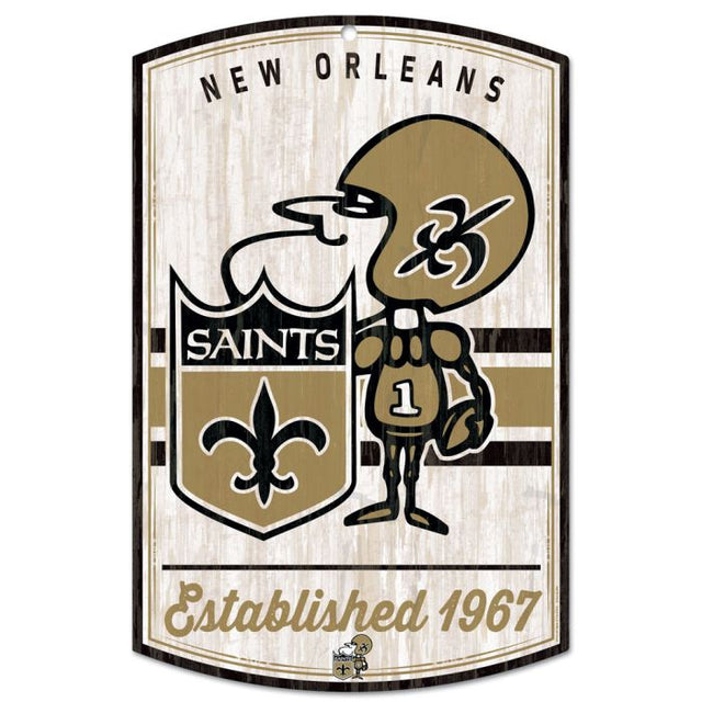 New Orleans Saints / Classic Logo RETRO Wood Sign 11" x 17" 1/4" thick