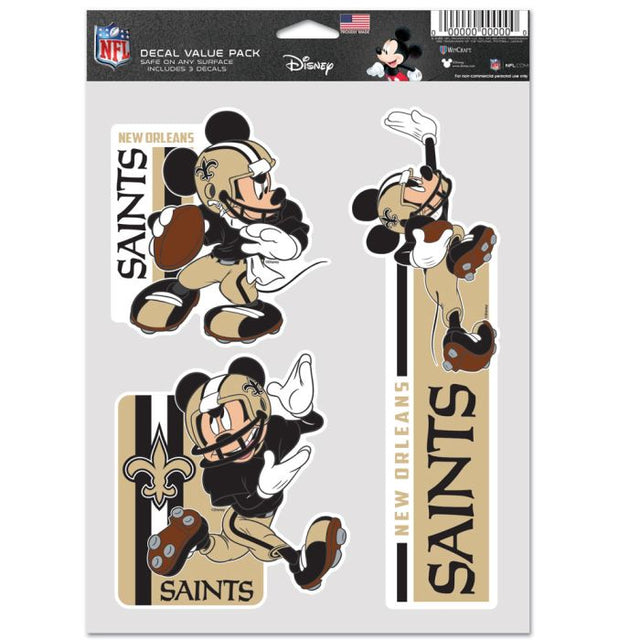 Paquete de 3 ventiladores multiusos de los New Orleans Saints y Disney Mickey Mouse