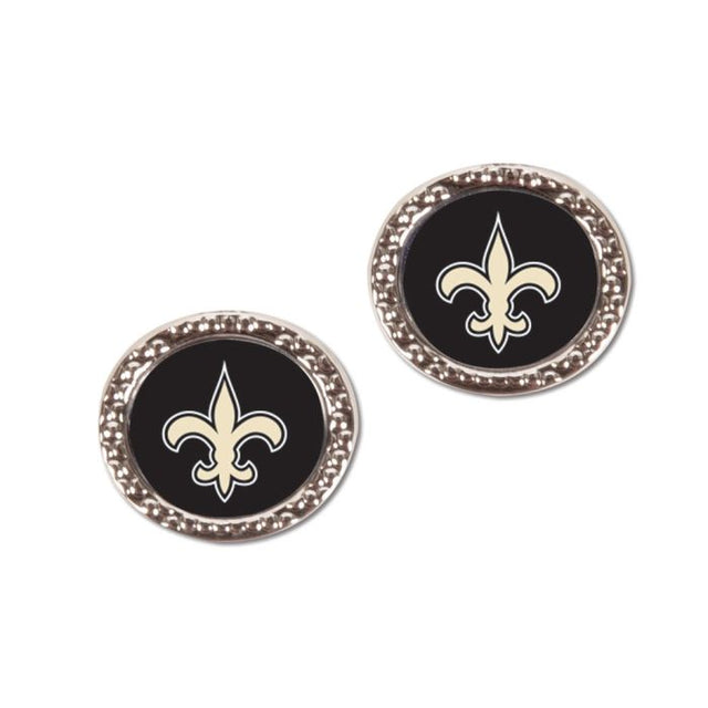 New Orleans Saints Earrings Jewelry Carded Round