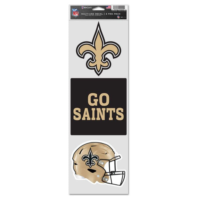 New Orleans Saints Fan Decals 3.75" x 12"