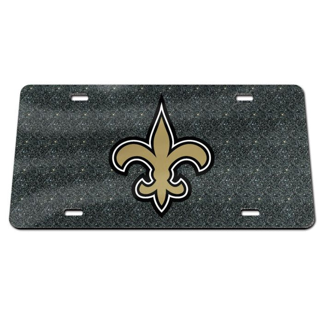 New Orleans Saints GLITTER BACKGROUND Acrylic Classic License Plates