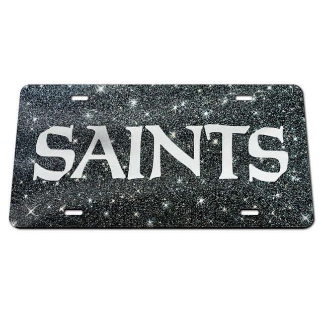 New Orleans Saints GLITTER BACKGROUND Acrylic Classic License Plates