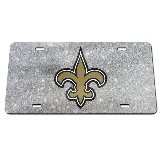New Orleans Saints GLITTER BACKGROUND Acrylic Classic License Plates