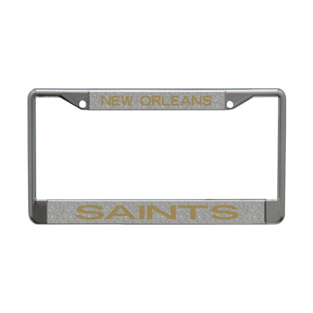 New Orleans Saints GLITTER BACKGROUND Lic Plt Frame S/L Printed