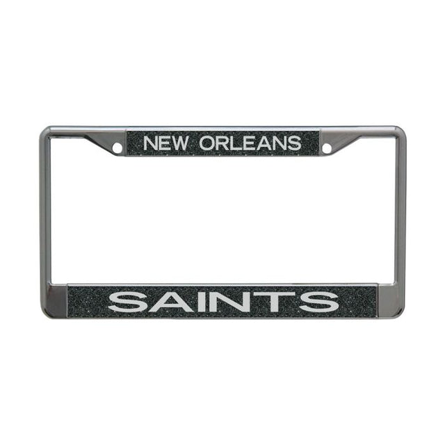 New Orleans Saints GLITTER BACKGROUND Lic Plt Frame S/L Printed