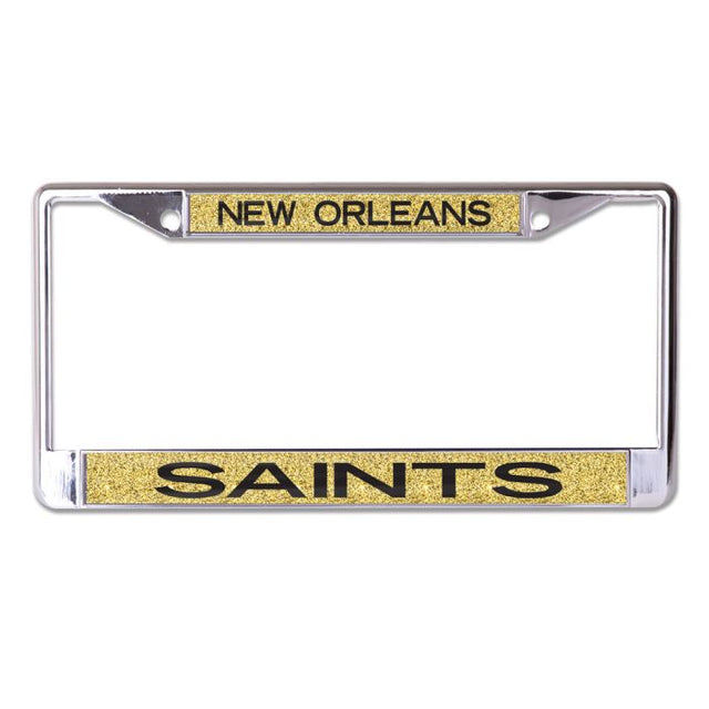 New Orleans Saints GLITTER BACKGROUND Lic Plt Frame S/L Printed