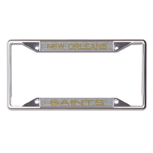New Orleans Saints GLITTER BACKGROUND Lic Plt Frame S/S Printed