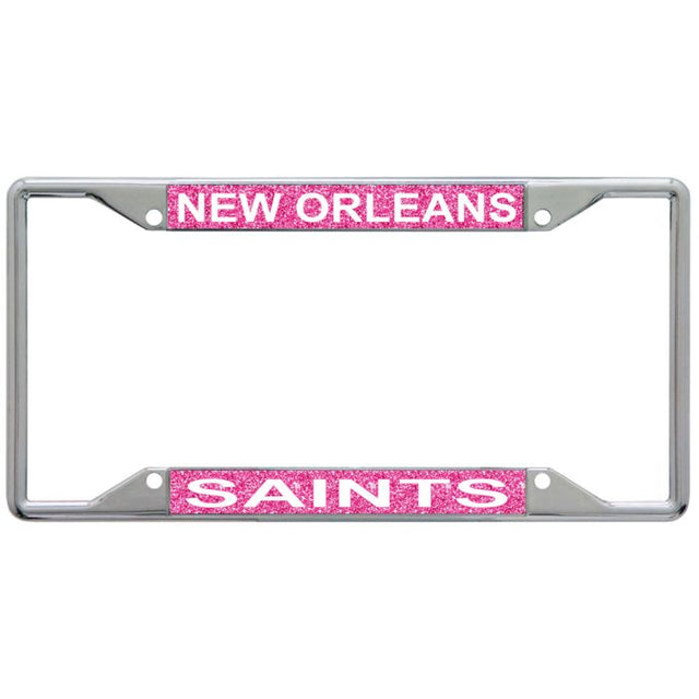 New Orleans Saints GLITTER BACKGROUND Lic Plt Frame S/S Printed