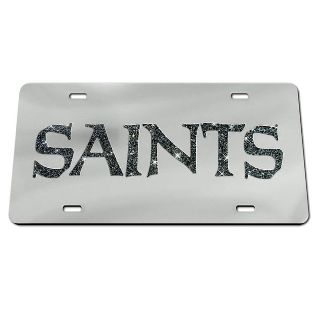New Orleans Saints GLITTER LETTERS Acrylic Classic License Plates