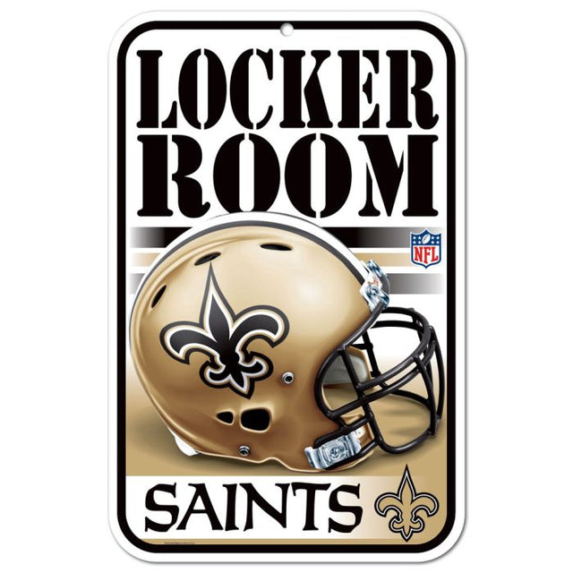 New Orleans Saints Locker Room Plastic Sign 11" x 17"