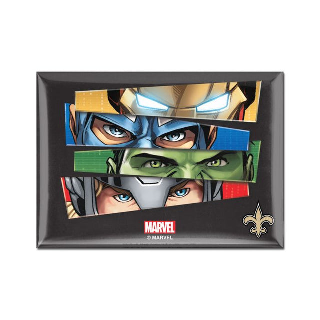 Imán de metal de Marvel de 2,5" x 3,5" de los New Orleans Saints/Marvel (C) 2021