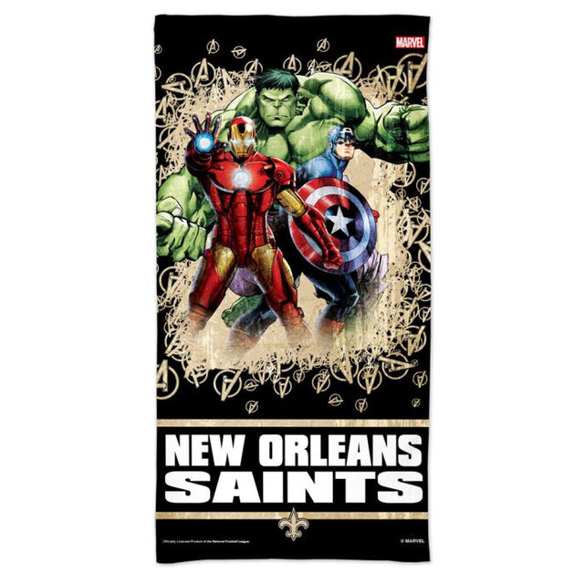 Toalla de playa Marvel Spectra de New Orleans Saints/Marvel (C) 2021 de 30" x 60"