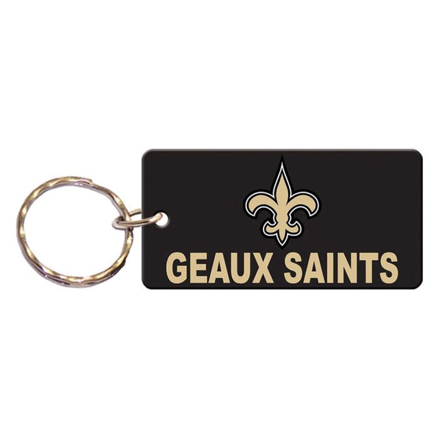 Llavero rectangular con el lema de los New Orleans Saints