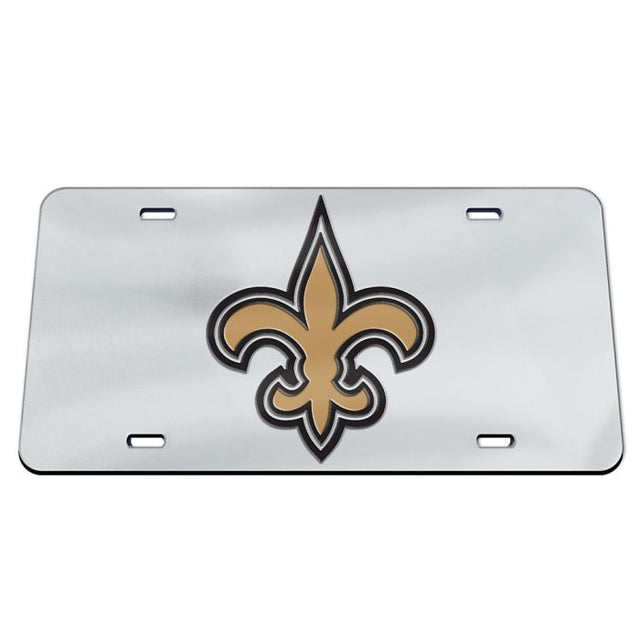 New Orleans Saints Silver Acrylic Classic License Plates