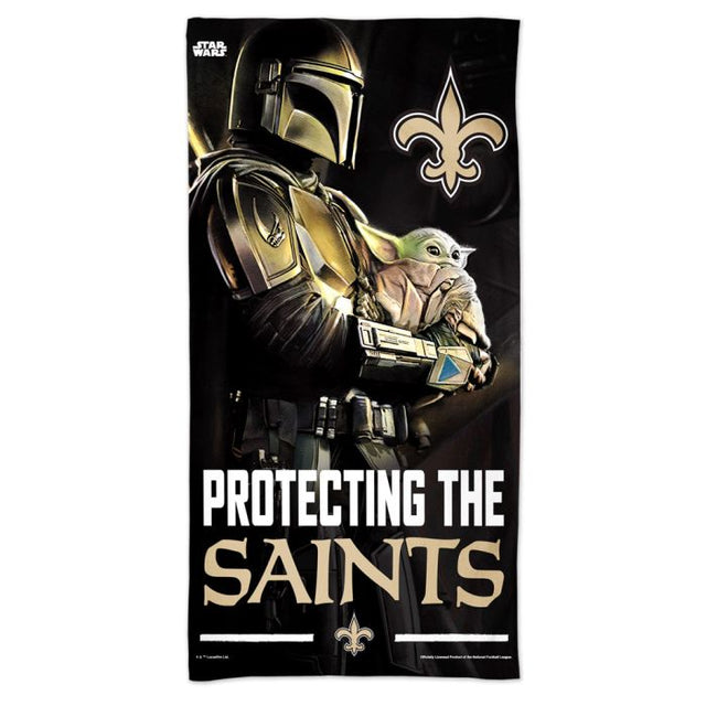 Toalla de playa New Orleans Saints / Star Wars Mandalaorian Spectra de 30" x 60"