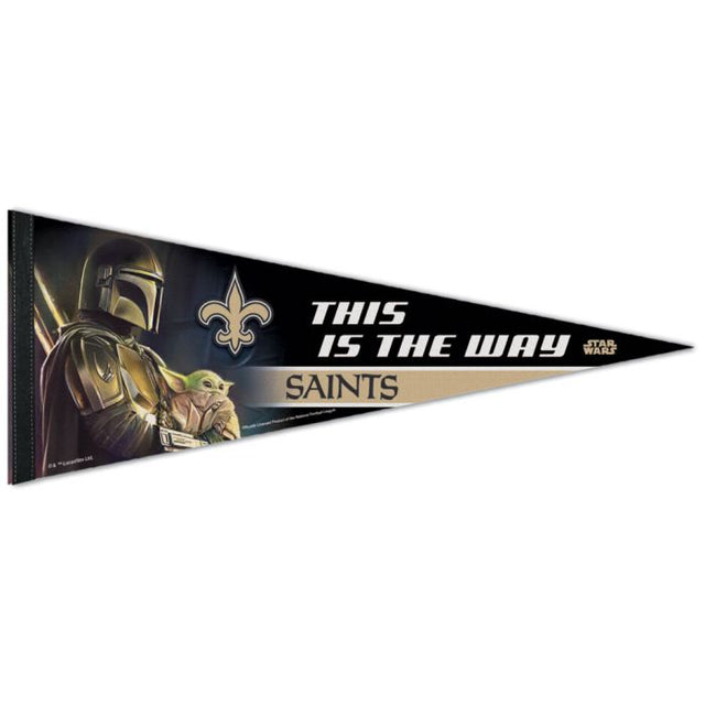 Banderín premium de New Orleans Saints / Star Wars Mandalorian de 12" x 30"