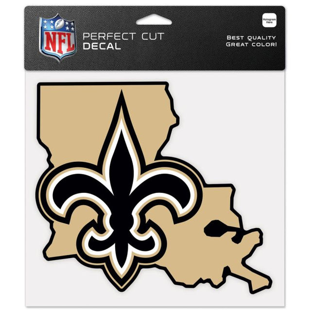 New Orleans Saints State Shaped Perfect Cut Color Decal 8" x 8"