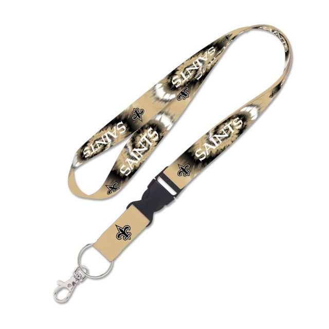 New Orleans Saints Tie Dye Lanyard w/detachable buckle 1"