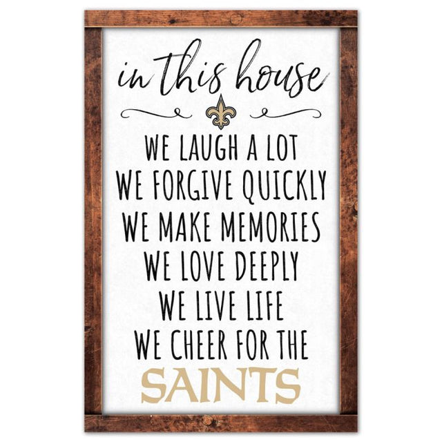 Letrero de madera de los New Orleans Saints de 11" x 17" y 1/4" de grosor