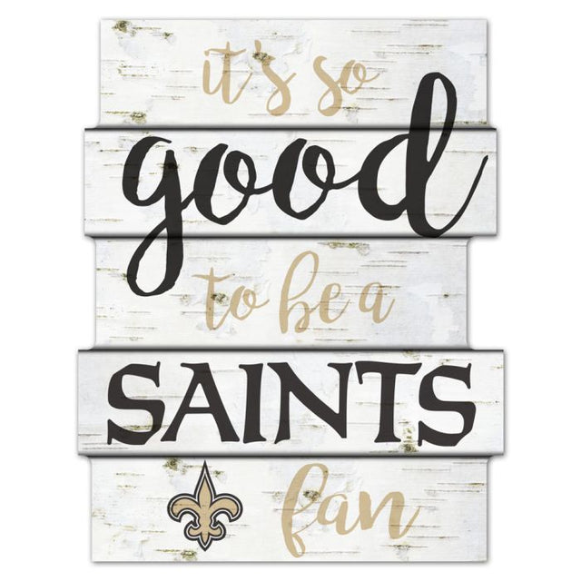 Letrero de madera de los New Orleans Saints de 11" x 14"