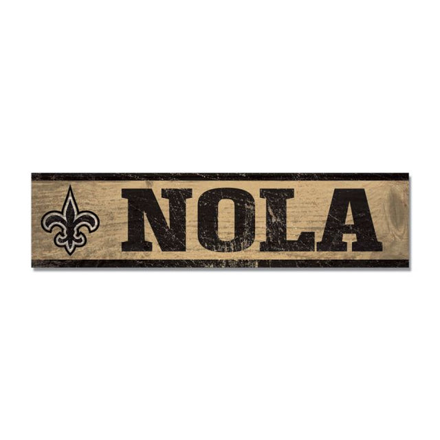 Imán de madera de los New Orleans Saints, 1,5" x 6"