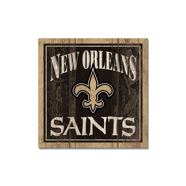 Imán de madera de los New Orleans Saints de 3" x 3"