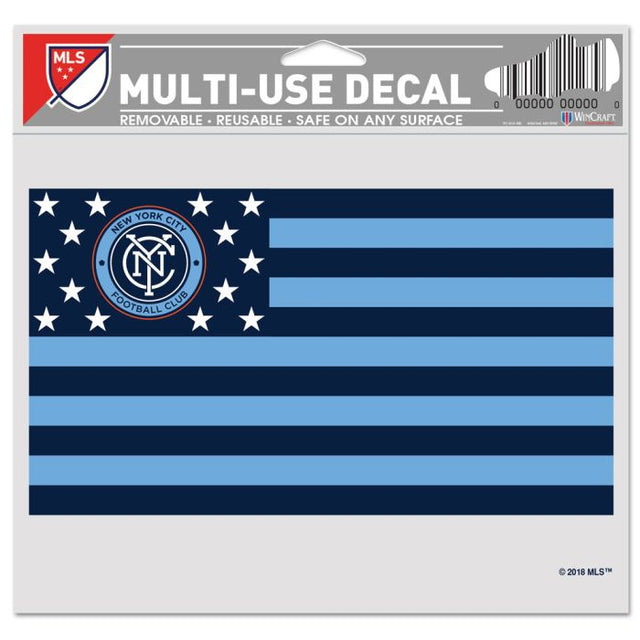 New York City FC / Patriotic Americana Multi-Use Decal -Clear Bckrgd 5" x 6"