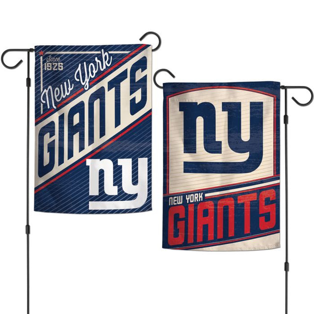 Banderas de jardín retro con logotipo clásico de los New York Giants, de 2 lados, 12,5" x 18"