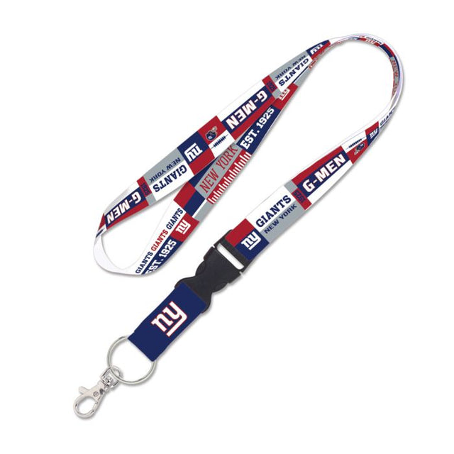 New York Giants Color Block Lanyard w/detachable buckle 1"