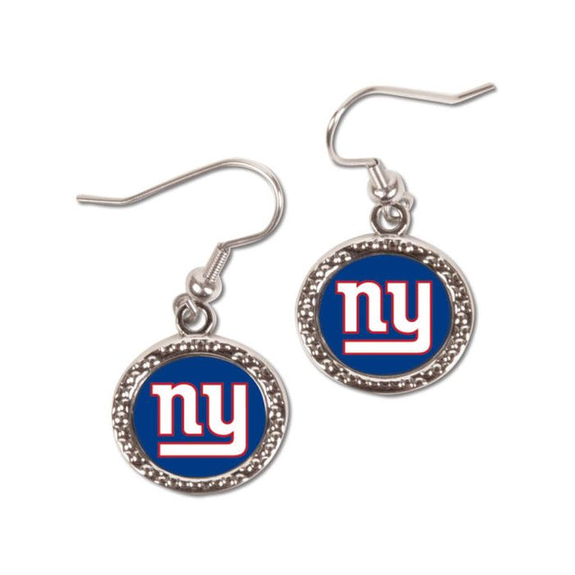 New York Giants Earrings Jewelry Carded Round