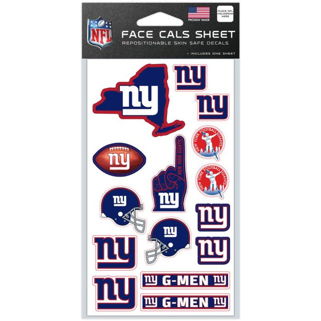 New York Giants Face Cals 4" x 7"