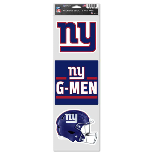 New York Giants Fan Decals 3.75" x 12"