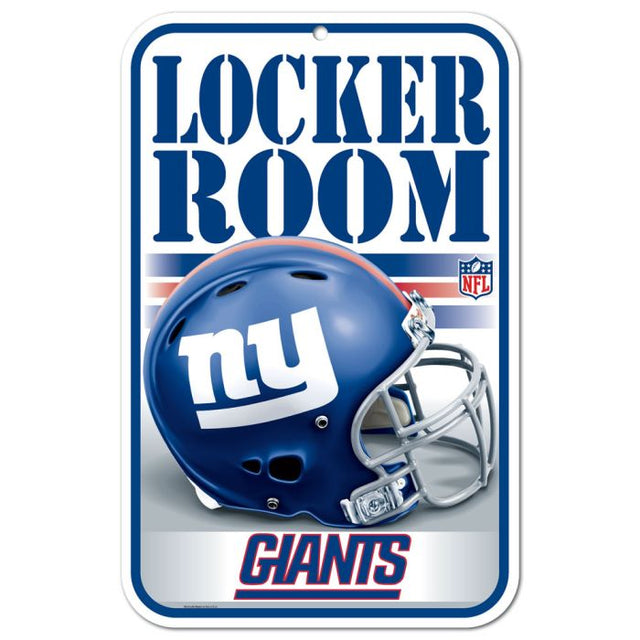 New York Giants Locker Room Plastic Sign 11" x 17"