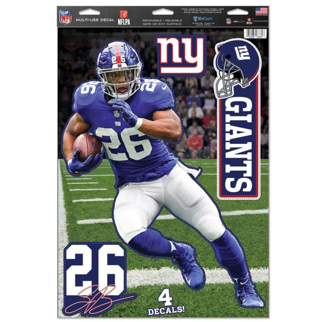 Calcomanía multiusos de los New York Giants de 11" x 17" de Saquon Barkley