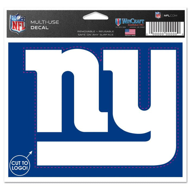 Calcomanía multiusos de los New York Giants: cortada con el logotipo de 5" x 6"