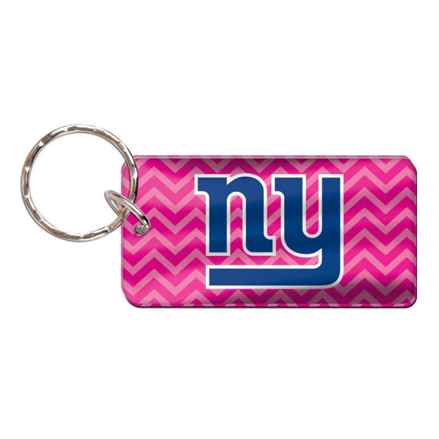 Llavero rectangular con el logo de los New York Giants en forma de CHEVRON ROSA