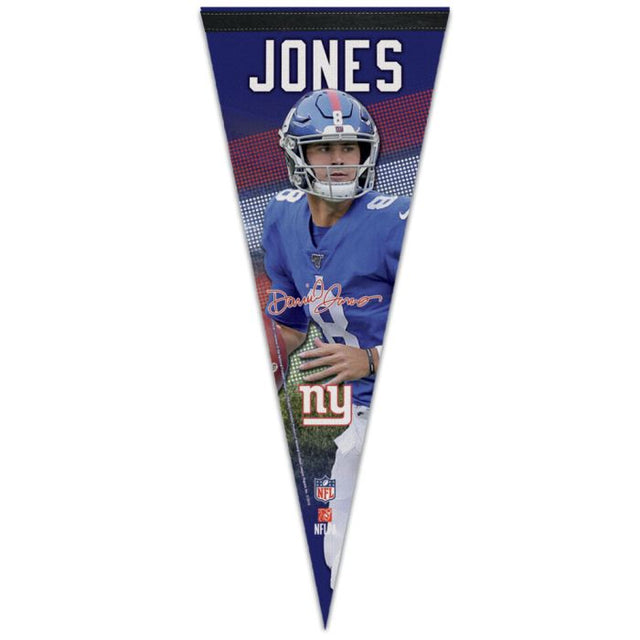 Banderín premium de los New York Giants de 12" x 30" de Daniel Jones