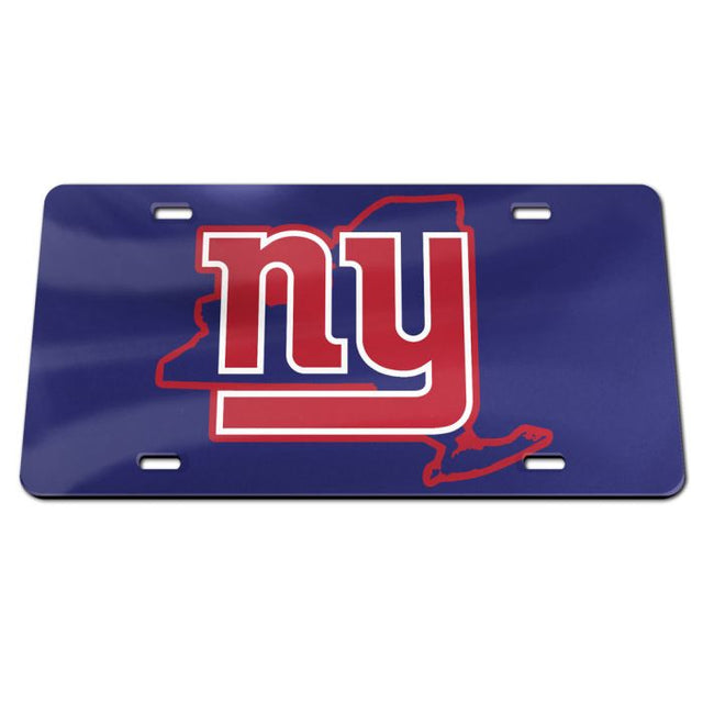 Matrícula especial de acrílico de los New York Giants STATE