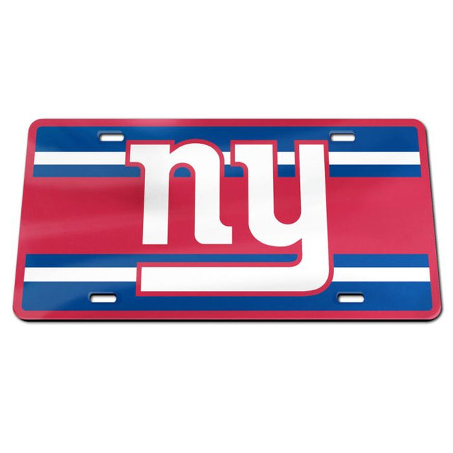 Matrícula acrílica especial STRIPES de los New York Giants