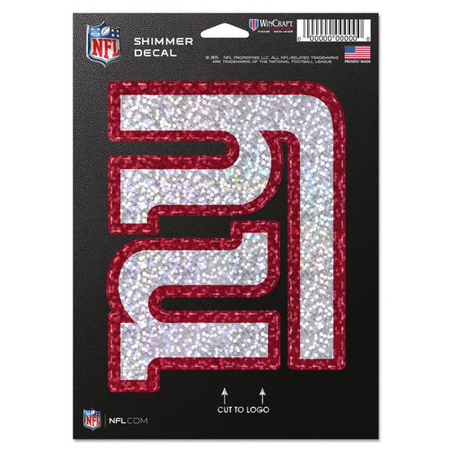 New York Giants Shimmer Decals 5" x 7"